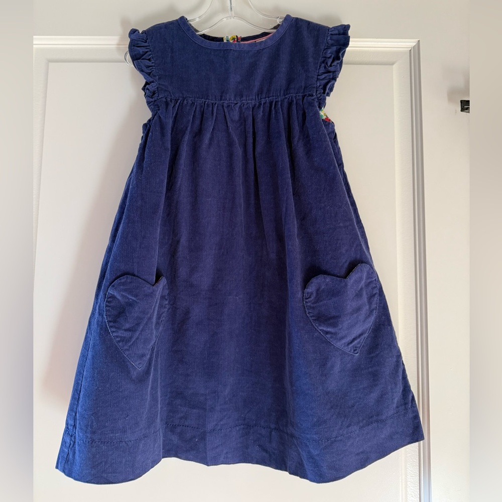 Mini Boden Blue Dress with Heart Pockets